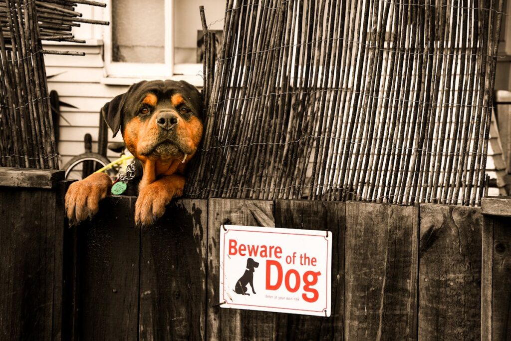 Dog bite liability warning sign in Arizona